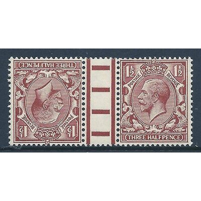 Sg 420a 1d Brown Block Cypher Tete Beche pair with Interpanneau UNMOUNTED MINT