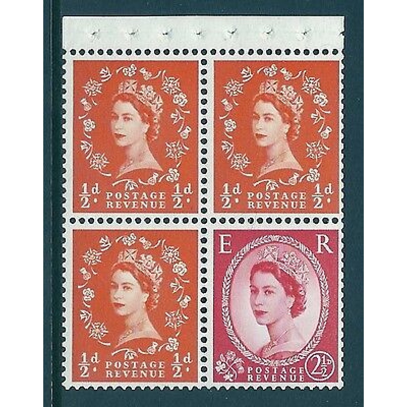 SB12 Wilding booklet pane perf type I UNMOUNTED MNT MNH