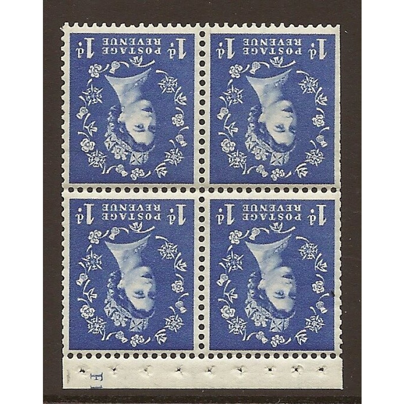 SB34 1d Crowns left Wilding booklet pane perf type I Cyl F12 UNMOUNTED MNT