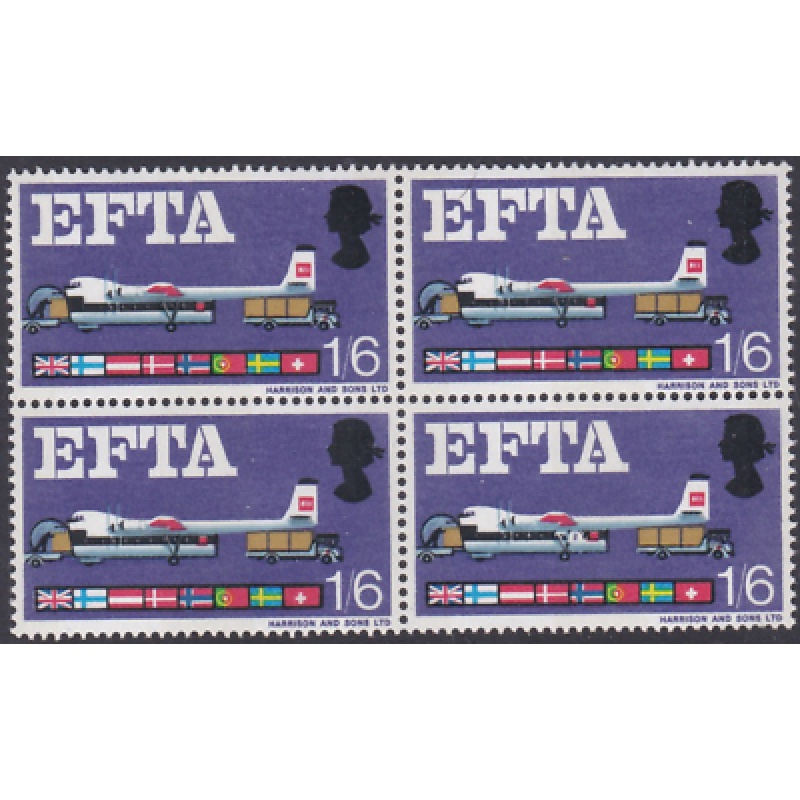 716ph 1967 EFTA 1 6 (Phos) - Listed Flaw - Broken Strut R13 6 - UNMOUNTED MINT