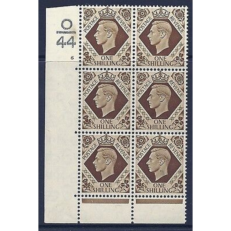 1939 1 - Bistre-Brown O44 6 No Dot perf 6B(E P) block 6 UNMOUNTED MINT MNH