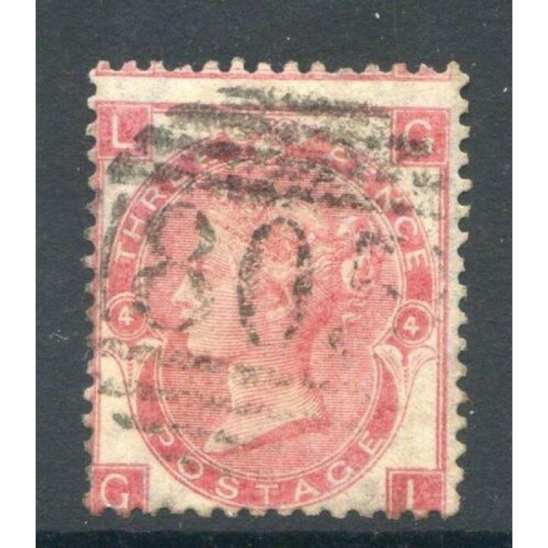 GB QV 3d Rose SG103 Plate 4 Good Used