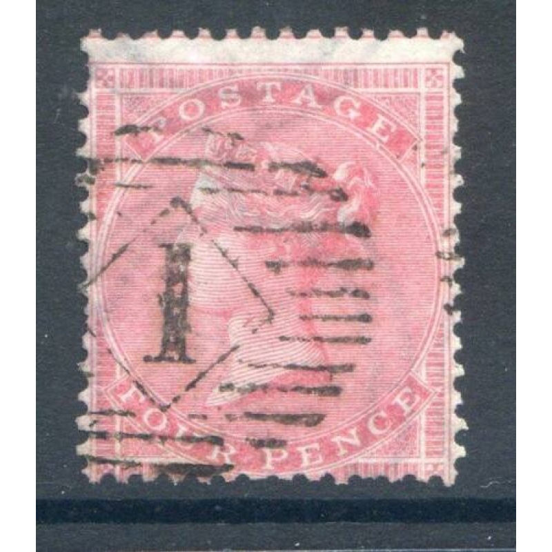 GB QV 4d Rose Carmine  SG66 Fine used