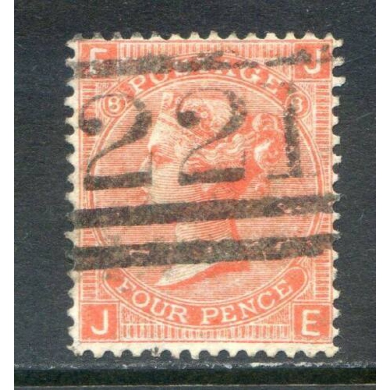 GB 4d Vermillion SG94 Plate 8 Fine Used