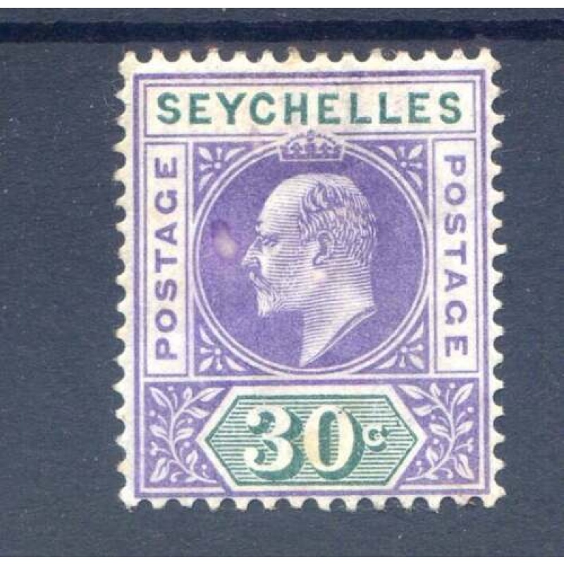 Seychelles 30c Violet  Dull Green SG52 Mounted Mint