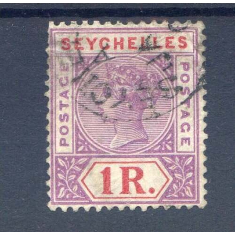 Seychelles 1r Bright Mauve  Deep Red SG34 Fine Used