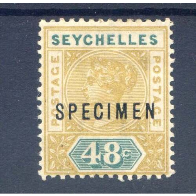 Seychelles 48c Ochre  Green SG7s Mounted Mint