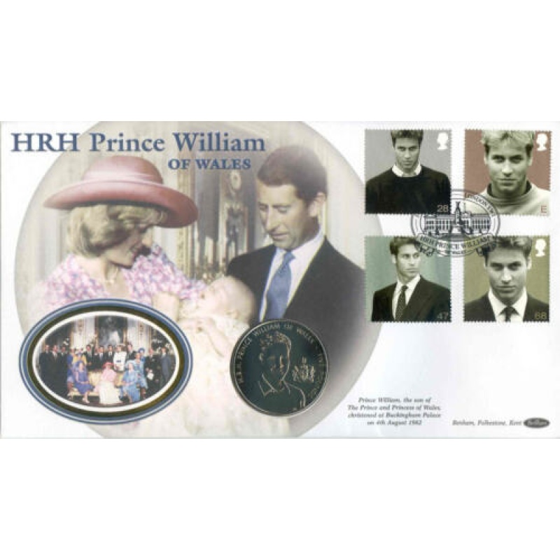 2003 Benham HRH Prince William Cover with Guernsey Five Pound Coin