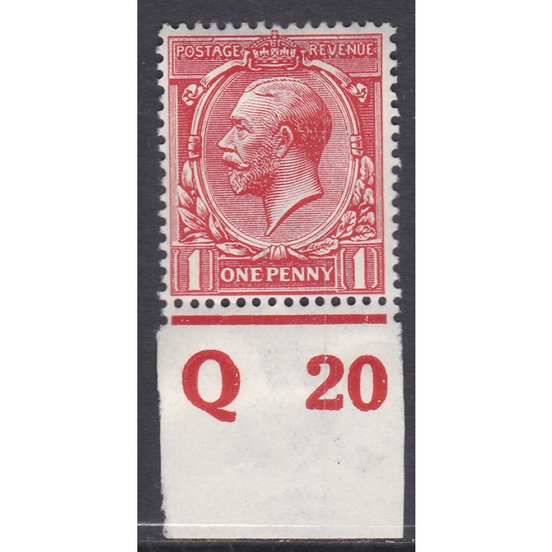 N16(-) 1d Bright Brick Red Royal Cypher Control Q20 Imperf MOUNTED MINT MNH