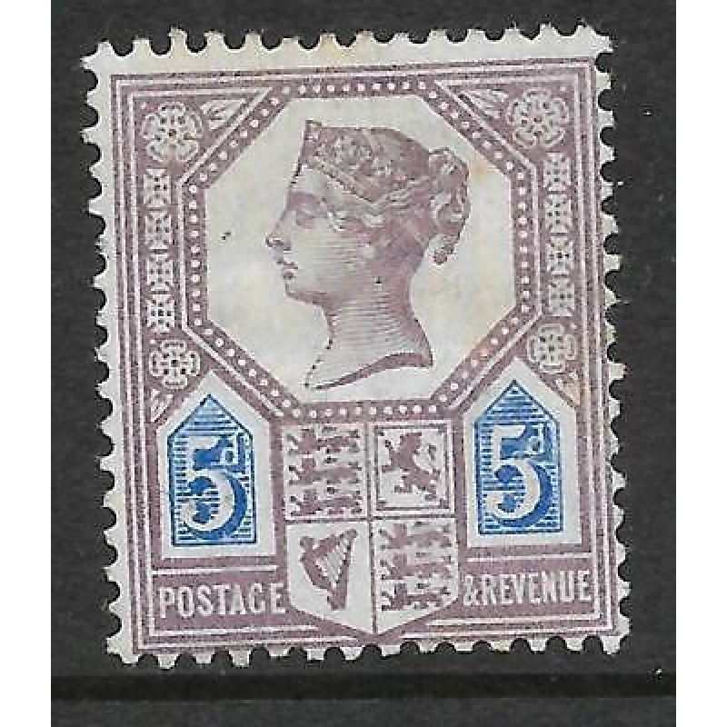 Sg 207aa K36a 5d Purple  Blue Jubilee with Watermark Inverted MOUNTED MINT