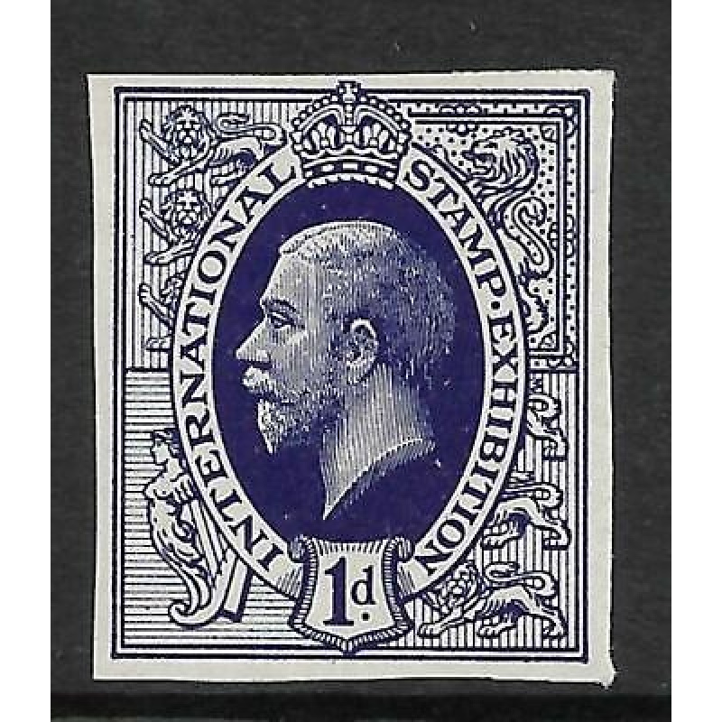 1912 1d GV Violet Imperf International Stamp Exhibition Cinderella MNH