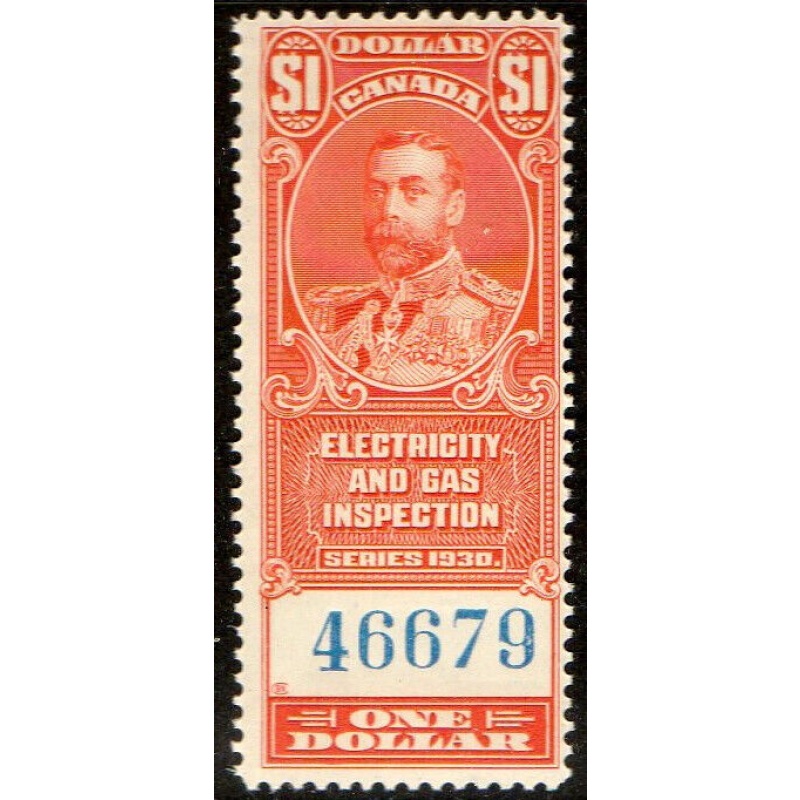 Canada Revenue  Electric  Gas Inspection series 1930 MNH