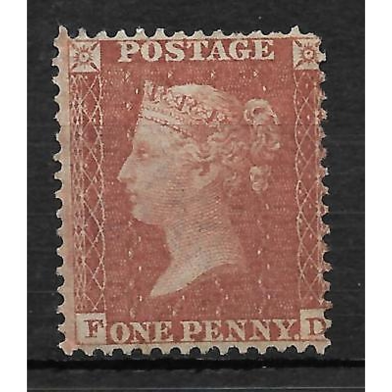 Sg C6 1d Penny Red plate 10 Lettered F-D Lightly MOUNTED MINT