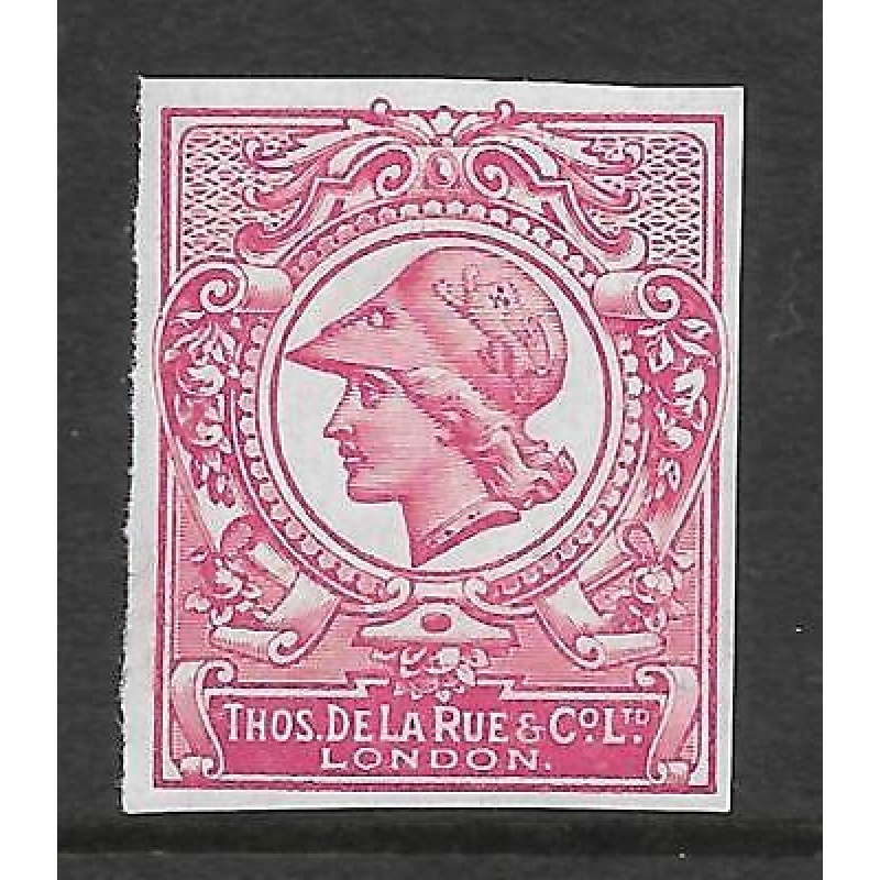 1910 DLR Minerva Head Colour Trial - Deep Bright Carmine on chalky paper MNH