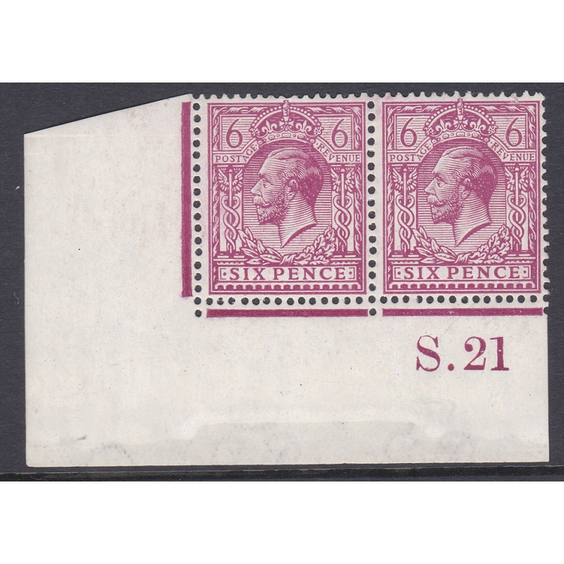 N26(-) 6d Bright purple S21 imperf Watermark type III(3) mounted mint