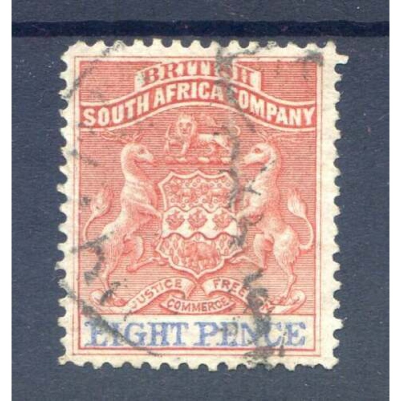 Rhodesia 8d Rose Lake  Ultramarine SG23 Fine Used