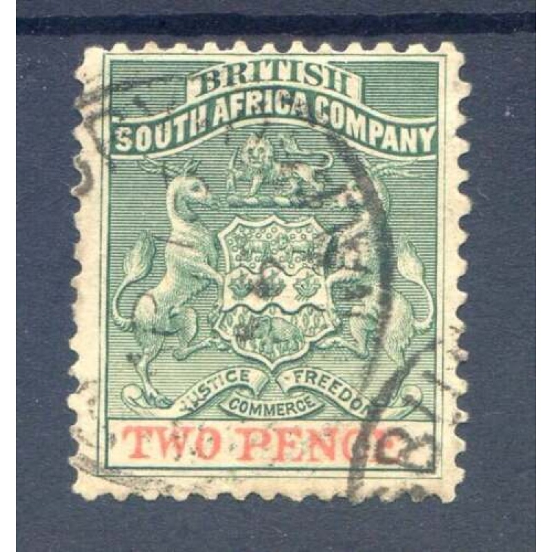 Rhodesia 2d Green  Red SG27 Fine Used