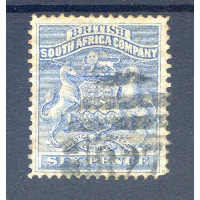 Rhodesia 6d Ultramarine SG2 Fine Used