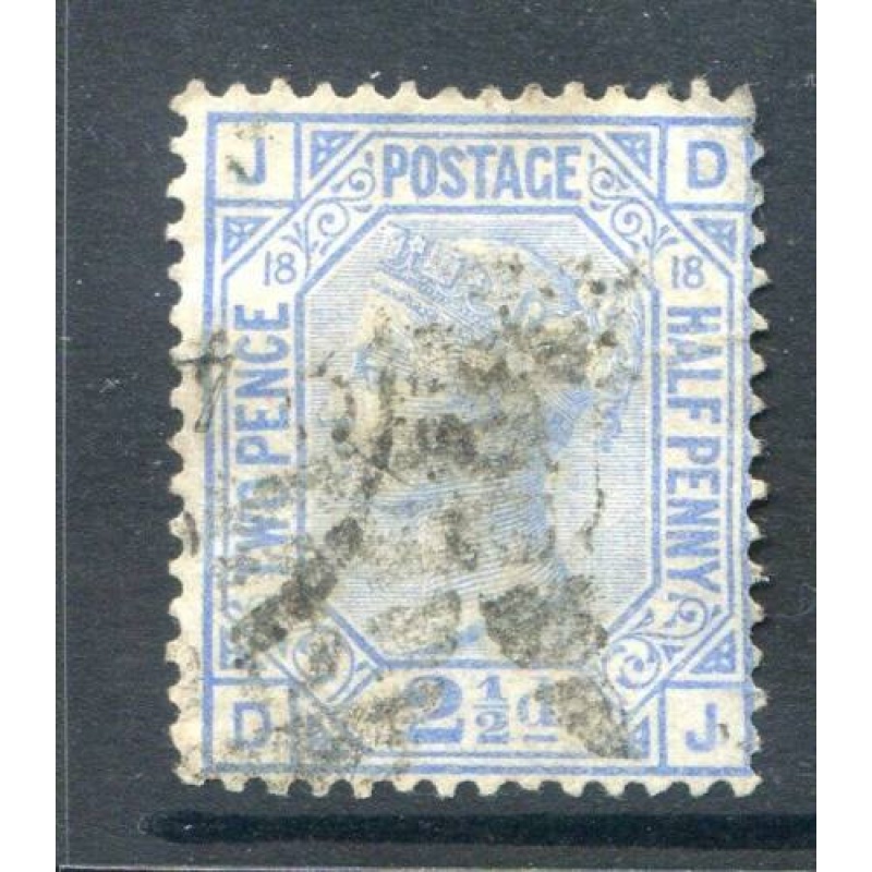 QV 2 1 2d Blue SG142 Plate 18 Used