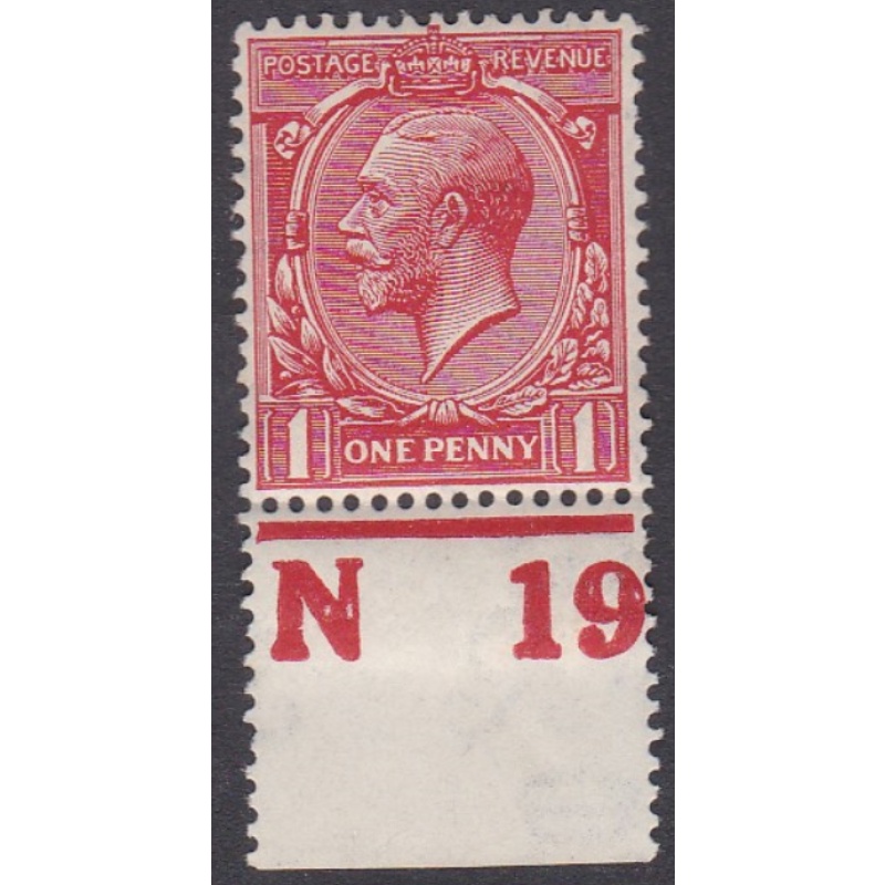 N16(11) 1d Carmine Red Royal Cypher Control N19 perf MOUNTED MINT