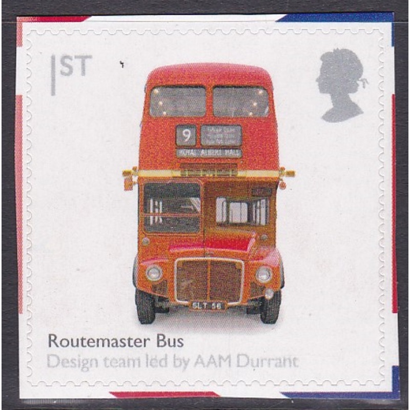 PM16 2009 Sg2912 Routemaster Bus 1st class stamp out of booklet - self adhesive