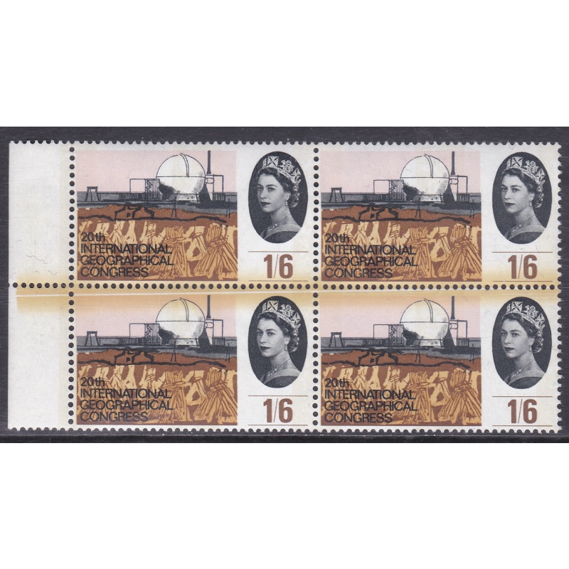 1964 sg654p Geographical 1 6 Huge Dr Blade Flaw Block Of 4  UNMOUNTED MINT