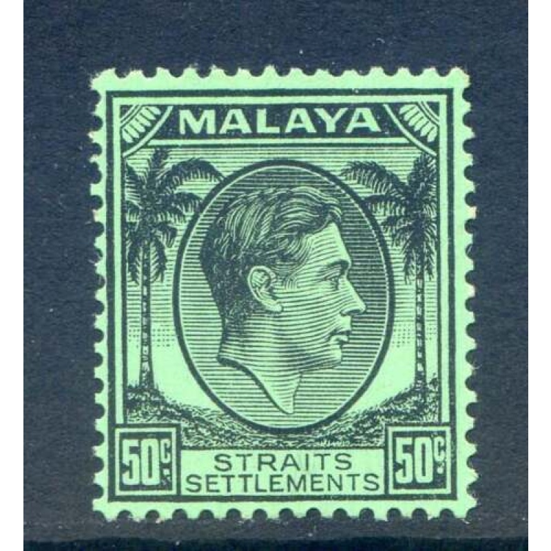 Malaysia (Straights Settlements) 50c Black Emerald SG289 Mounted Mint