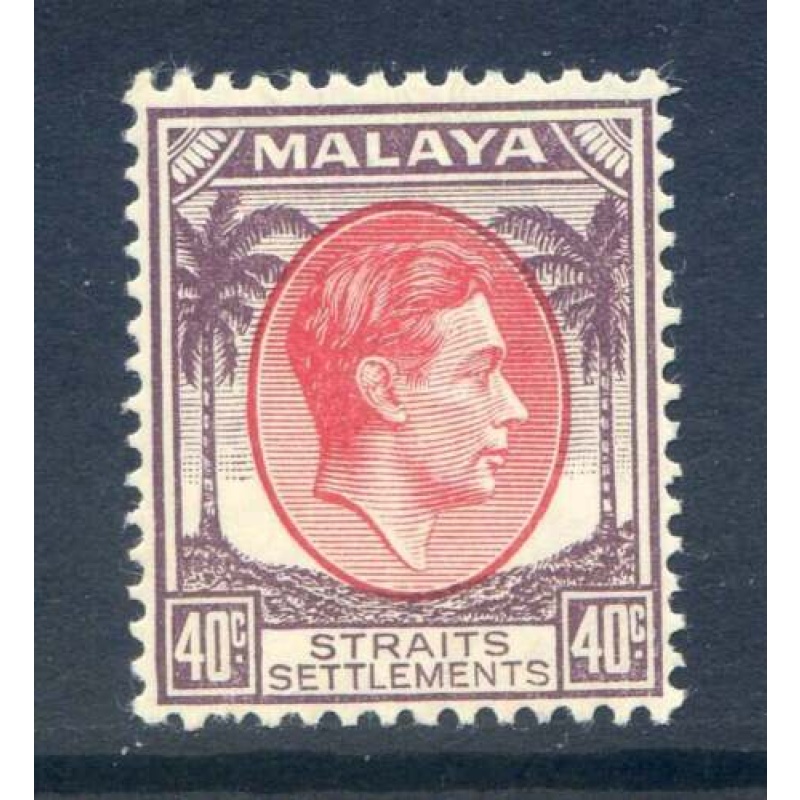 Malaysia (Straights Settlements) 40c Scarlet  Dull Purple SG288 Mounted Min