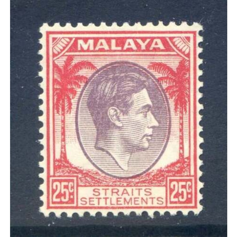 Malaysia (Straights Settlements) 25c Dull Purple  Scarlet SG286 Mounted Min