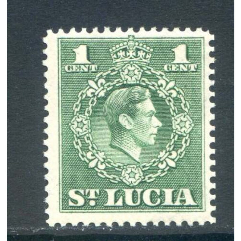 St Lucia 1c Green SG146a Mounted Mint