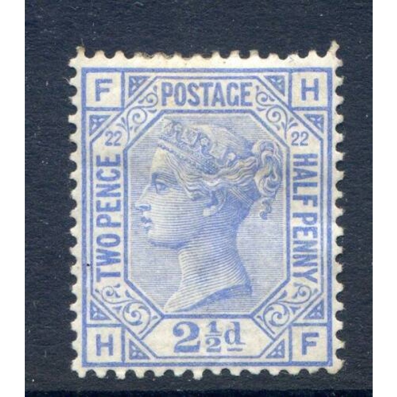 QV 2 1 2d Blue SG157 Plate 22 Mounted Mint