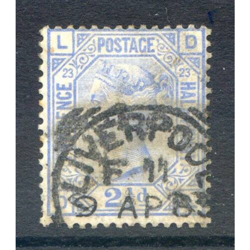 QV 2 1 2d Blue SG157 Plate 23 Liverpool Squared Circle Cancel