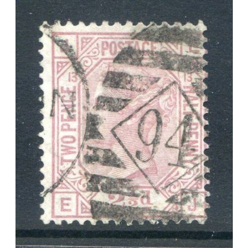 QV 2 1 2d Rosy Mauve SG141 Plate 13 Fine Used 94 Cancel