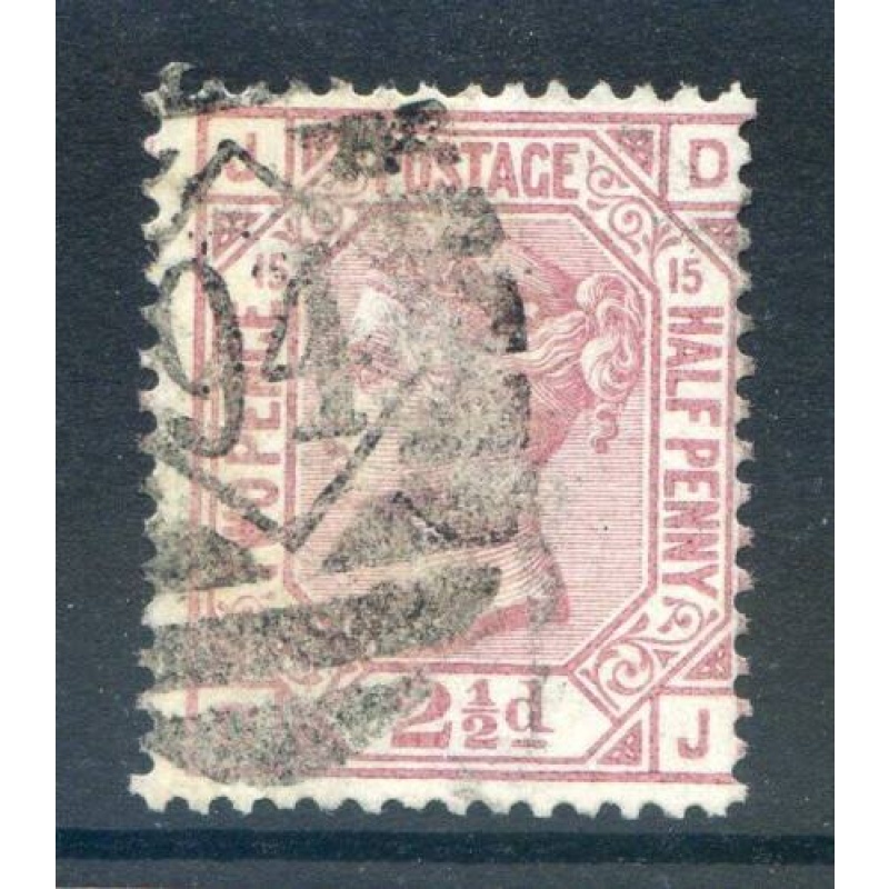 QV 2 1 2d Rosy Mauve SG141 Plate 15 Fine Used 94 Cancel