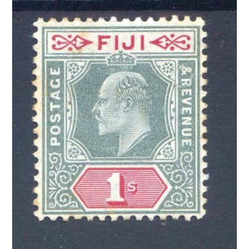 Fiji 1 - Green  Carmine SG112 Mounted Mint