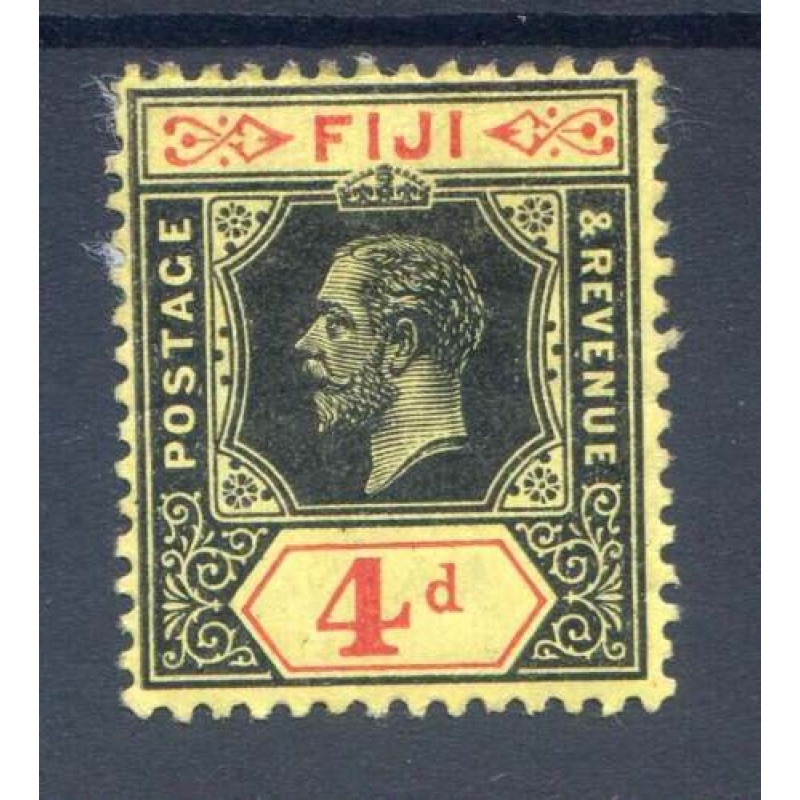 Fiji 4d Black and Red Yellow SG131 Mounted Mint