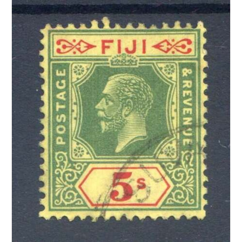 Fiji 5 - Green  Red Pale Yellow SG241 Fine Used