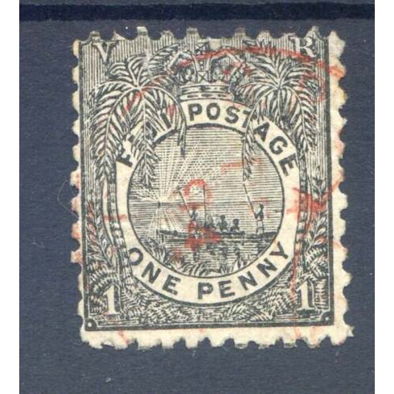 Fiji 1d  Black SG82 Fine Used