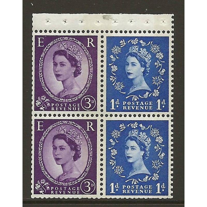 SB46 Wilding booklet pane Blue phos S W Left perf type AP UNMOUNTED MNT MNH