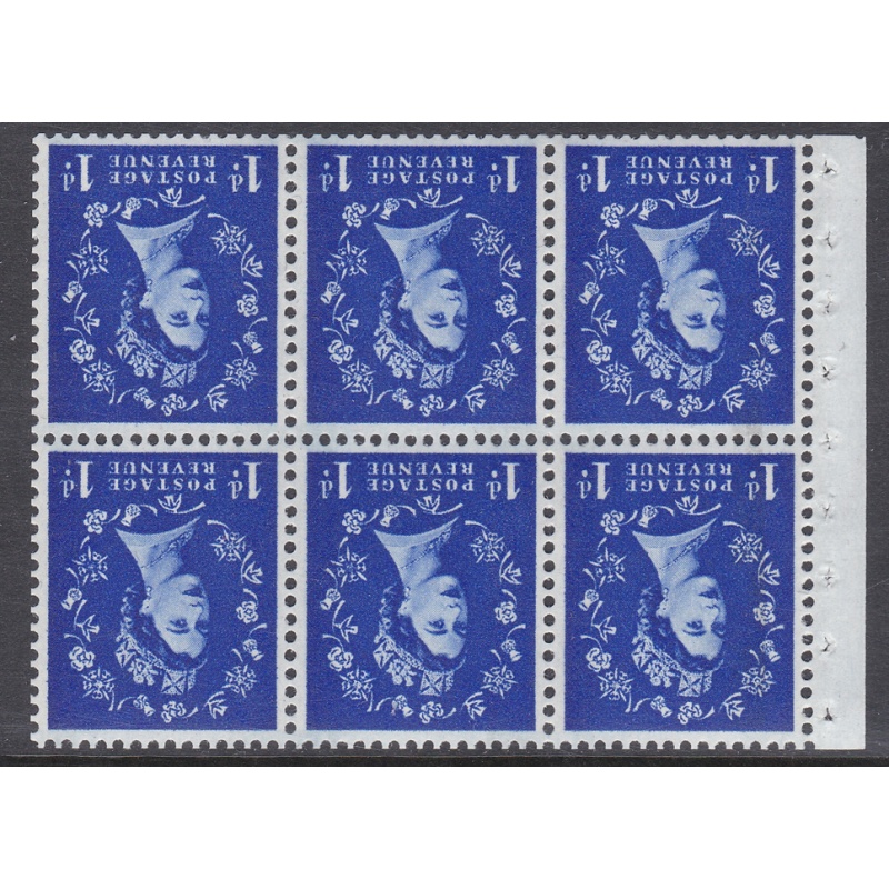 SB54a Wilding booklet pane 9.5mm phos perf Ie(b) UNMOUNTED MNT