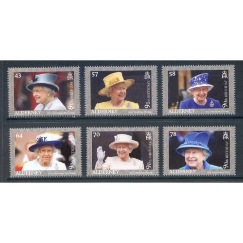 Alderney 2016 QE2 Birthday Set SGA574 A579 Unmounted Mint