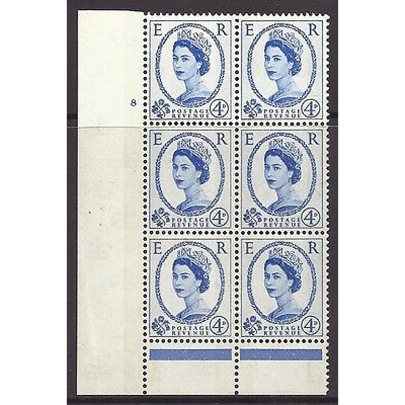 4d Blue Phosphor on Cream cylinder 8 No Dot perf type B(I P) UNMOUNTED MINT MNH