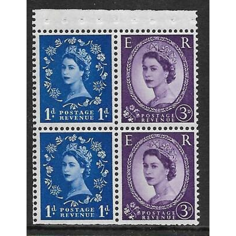 SB52a Wilding booklet pane Violet Phos perf type AP UNMOUNTED MNT