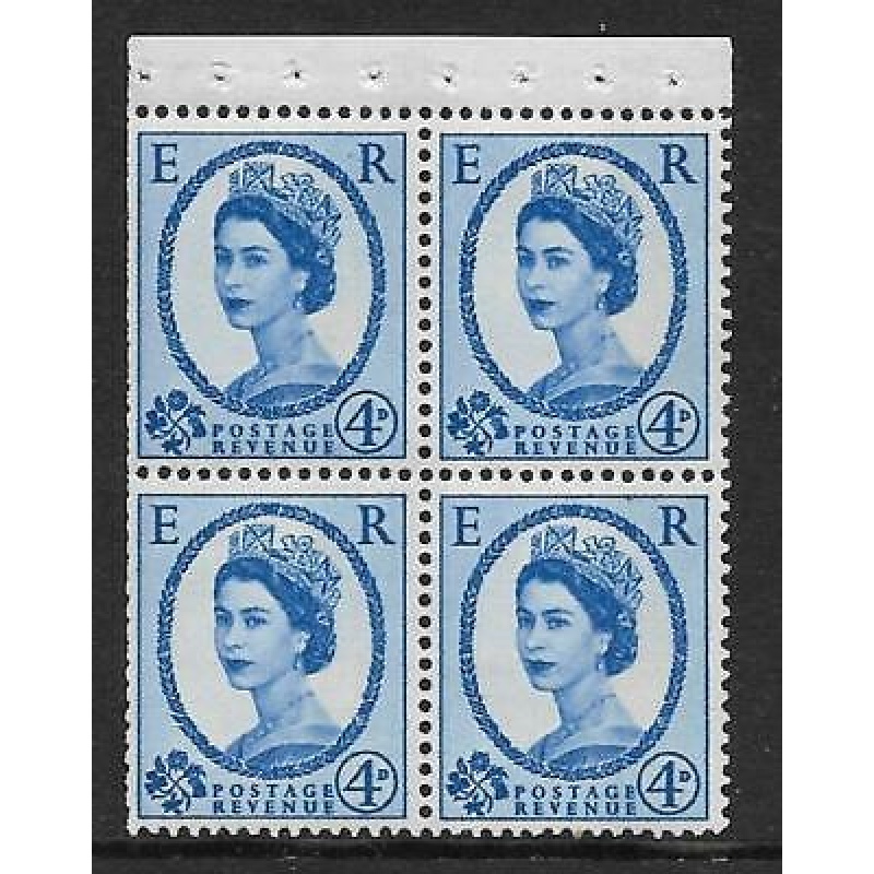 SB112b Wilding Violet phos 1 x 9.5mm band each stamp - perf I UNMOUNTED MNT