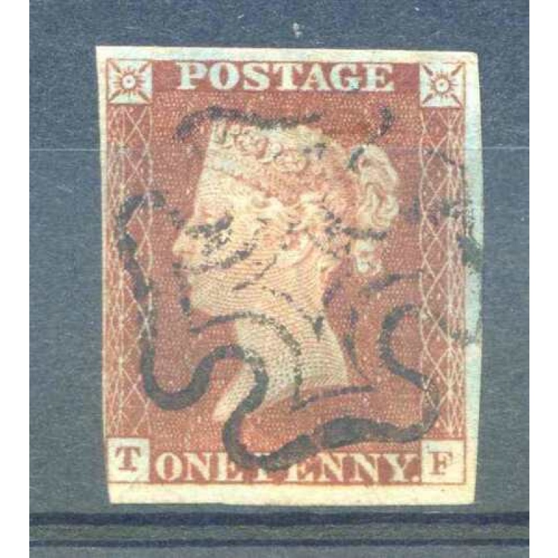 QV 1841 1d Red (TF) Plate 13 Black MX Cancel