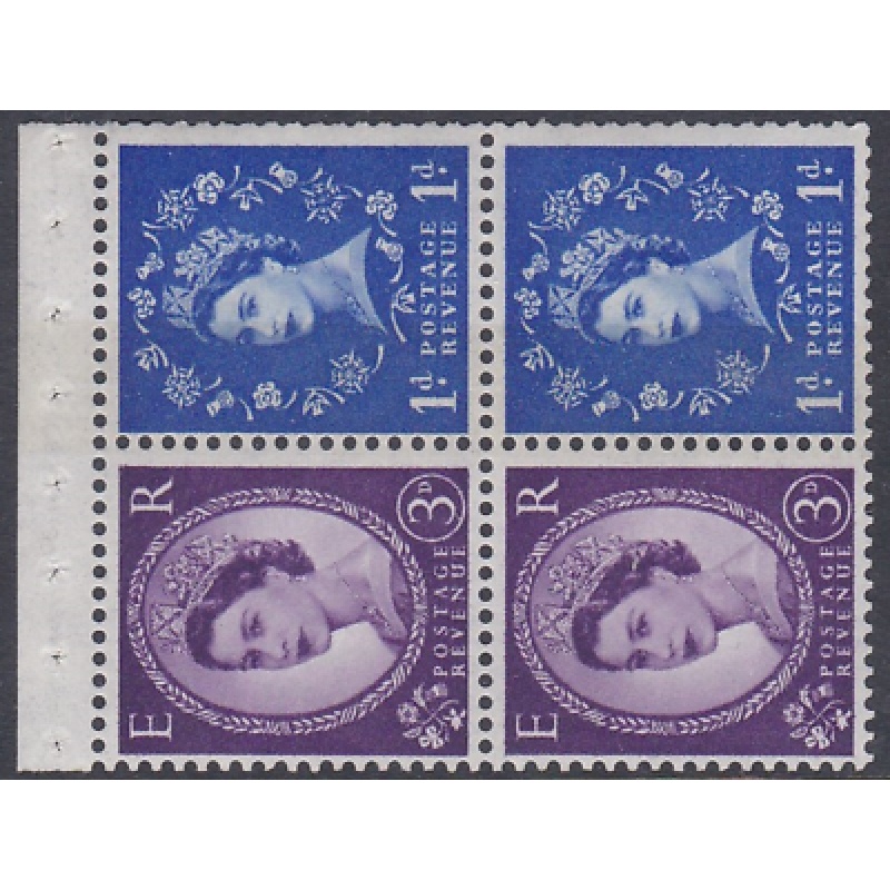 SB56d 9.5mm band on 1d none on 3d booklet pane UNMOUNTED MNT MNH