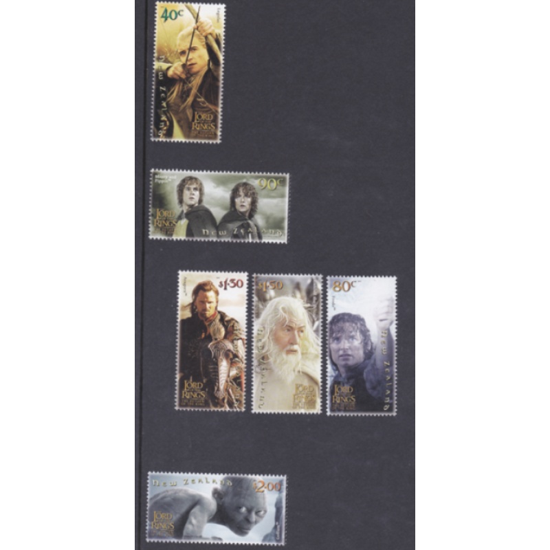 sg2652-2657 2003 New Zealand Lord of the rings set of stamps UNMOUNTED MINT