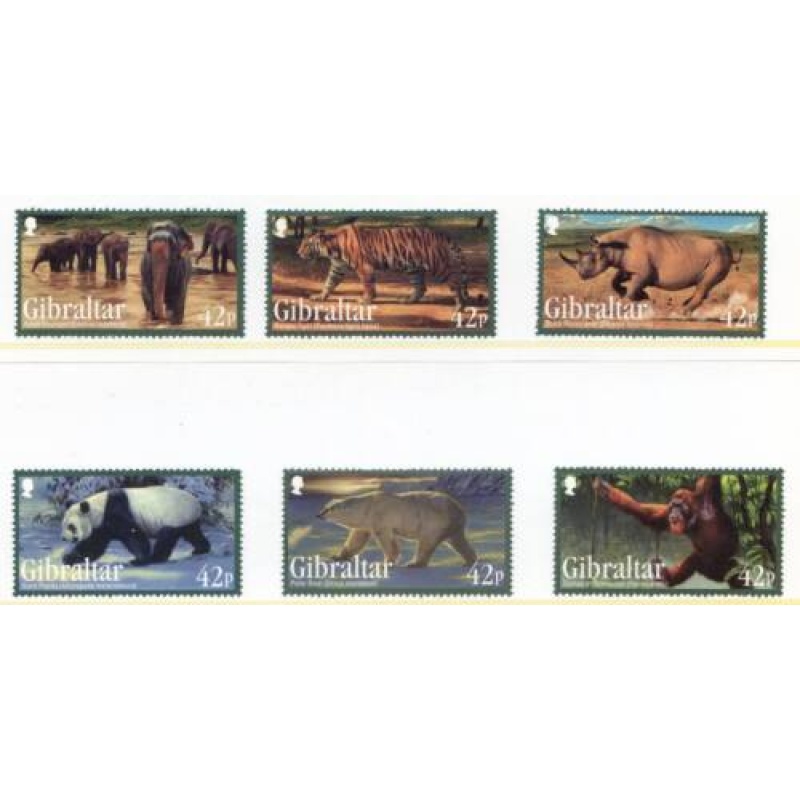 2011 Gibraltar Endangered Animals Set SG1408 1414 Unmounted Mint