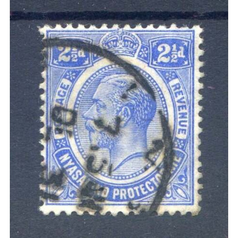 Nyasaland 2 1 2d Bright Blue SG89 Used