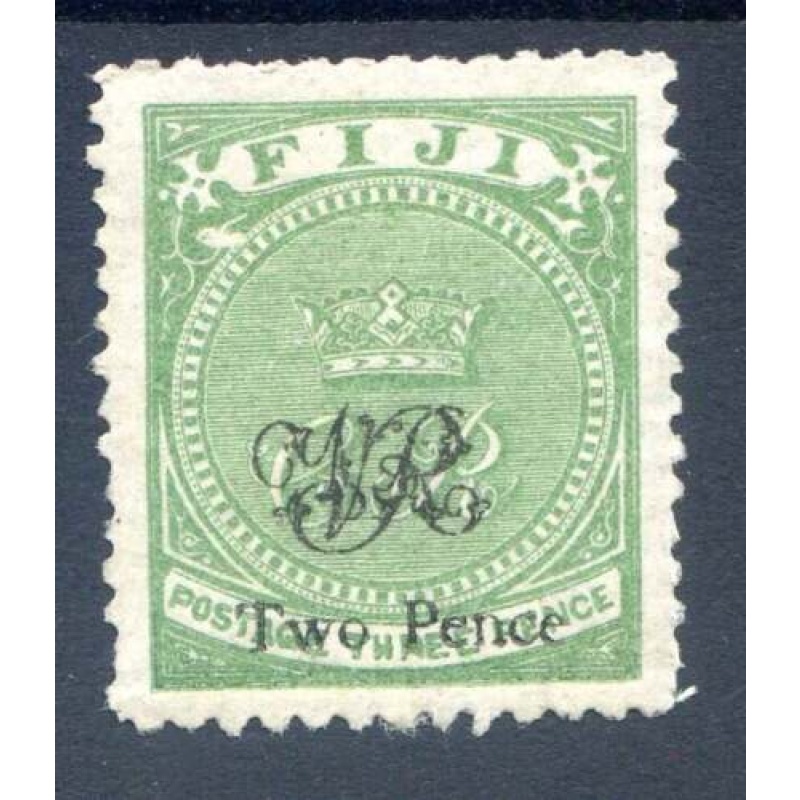 Fiji 2d on 3d Deep Green SG29a Mounted Mint